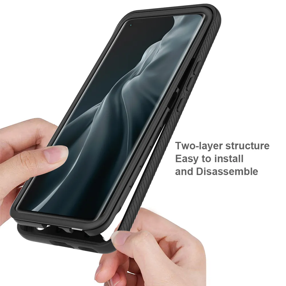 Hybrid Robust Soft Hard Plastic Armor Tpu Frame Shockproof Cases For Xiaomi Mi 11 5g 6.81 Inch Transparent Acrylic Back Cover