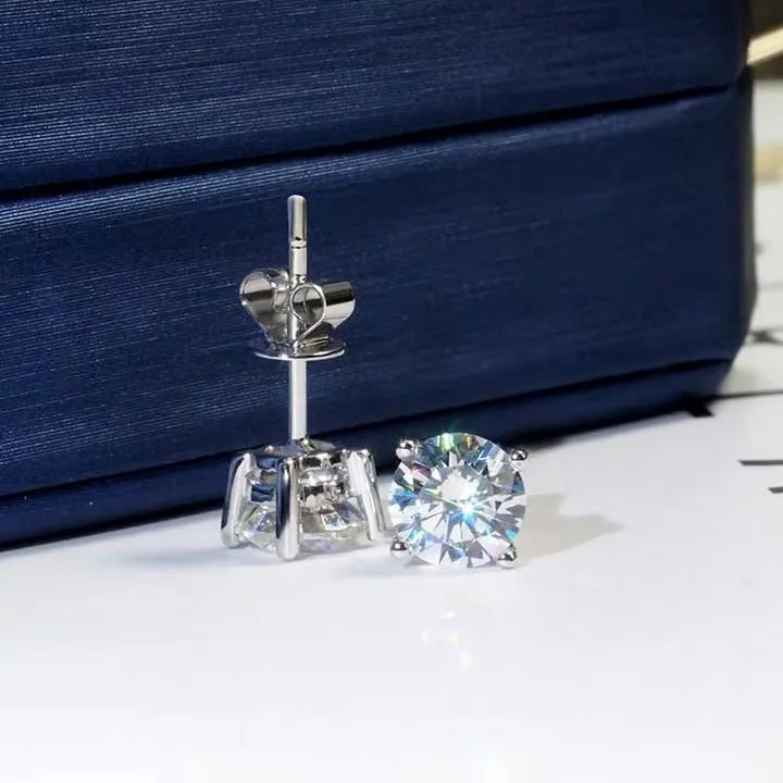 Big Round Round 5-9mm Brincos de casamento de diamante simulado para homens jóias feminino clássico 925 esterlina prata presente odet22 kirs22 299b
