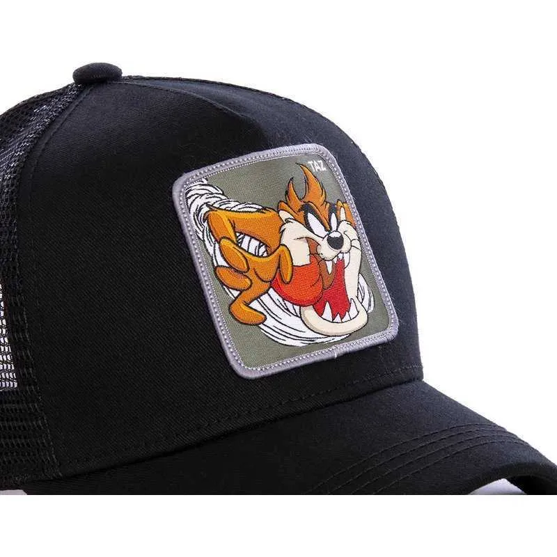 Boll Cap Daffy Coyote Mesh Snapback Taz Road Bunny Baseball Cap angränsande kvinnor Män Anime Cartoon Hat CapSlab Drop299U