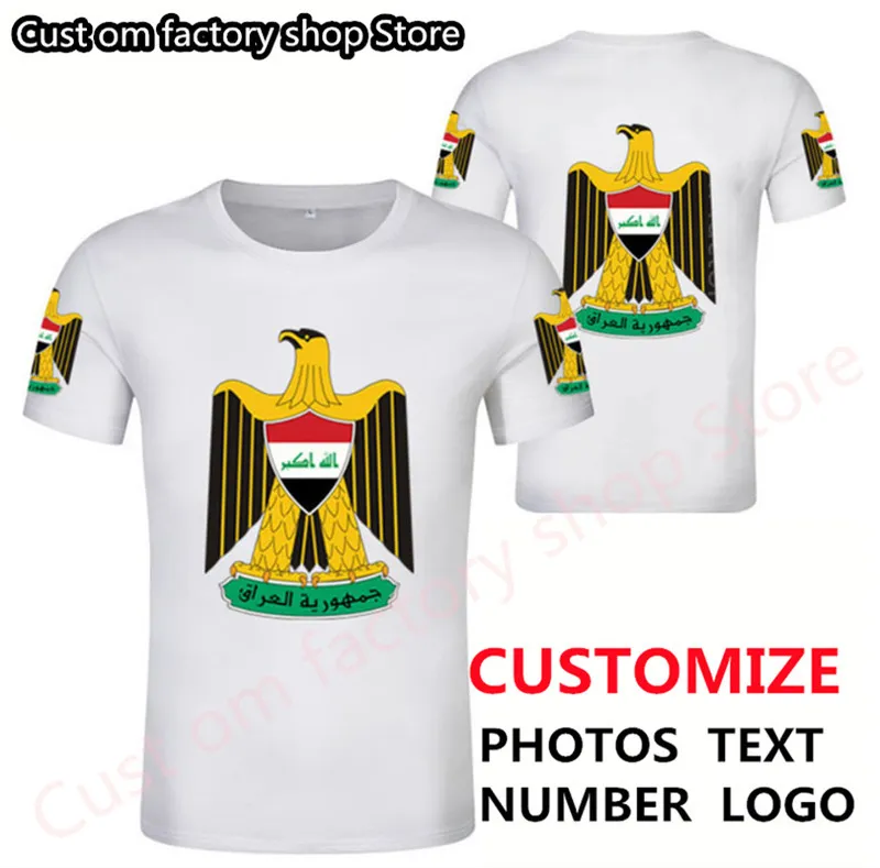 IRAQ male diy custom made name number irq boy t shirt nation flag iq country republic islam arabic arab print p o clothing 220616