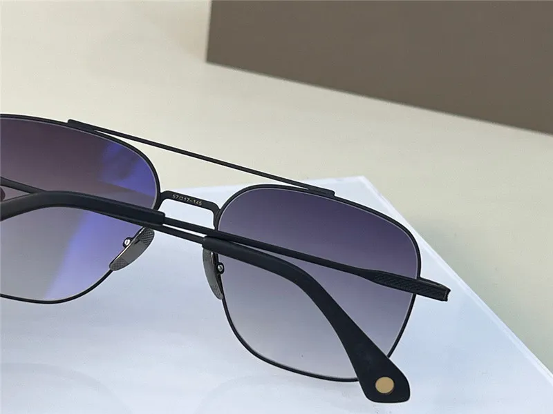Solglasögon 07 Men Design Metal Vintage Glasses Fashion Style Square Frame UV 400 Lens med Case Top Quality30B