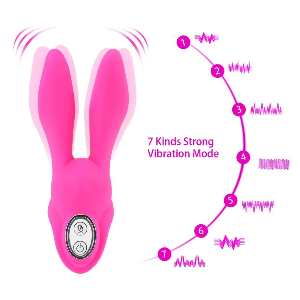 Silicone Rabbit Shape Erotic Dildo Vibrator 7 Frequency Clitoral Stimulator sexy Toys For Women G Spot Vagina Massage