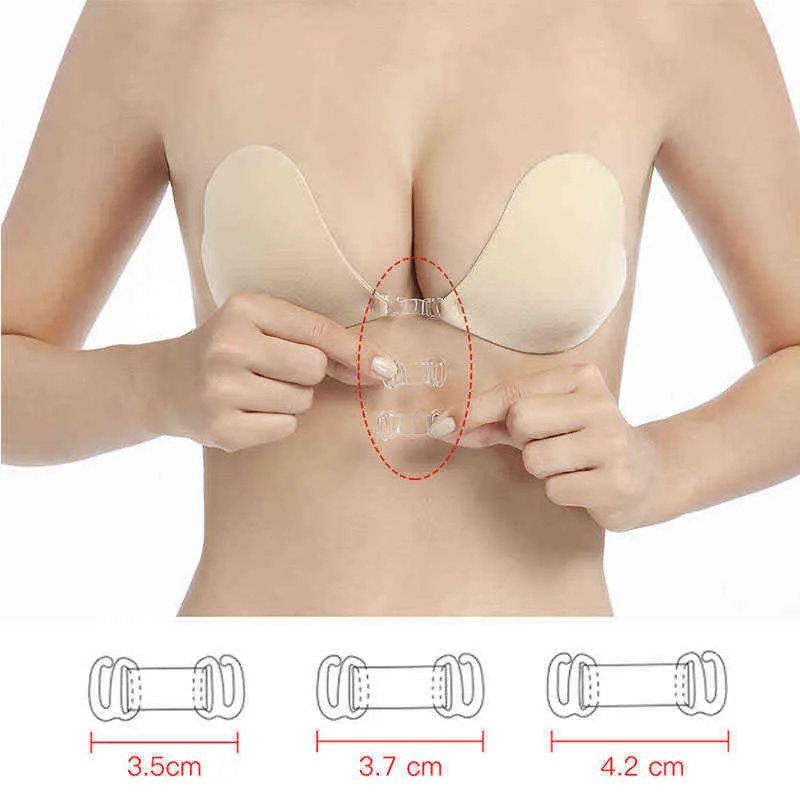 autocollants de poitrine en silicone en forme de coeur soutien-gorge nu Nubra autocollants de poitrine push-up autocollants de poitrine autocollants soutien-gorge invisible auto-adhésif sexy Y220725