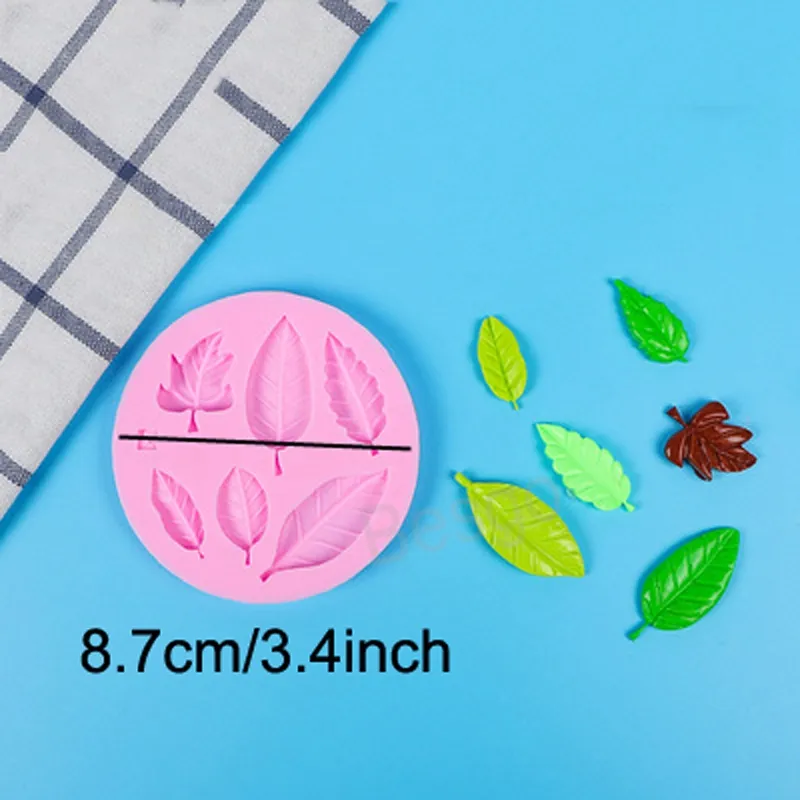 Rose Leaf Silicone Mold Maple Leaf Ice Cube Mold Cake Fondant Molds Löv godiskakor Mögel Hemkök Bakningsverktyg BH7043 TYJ