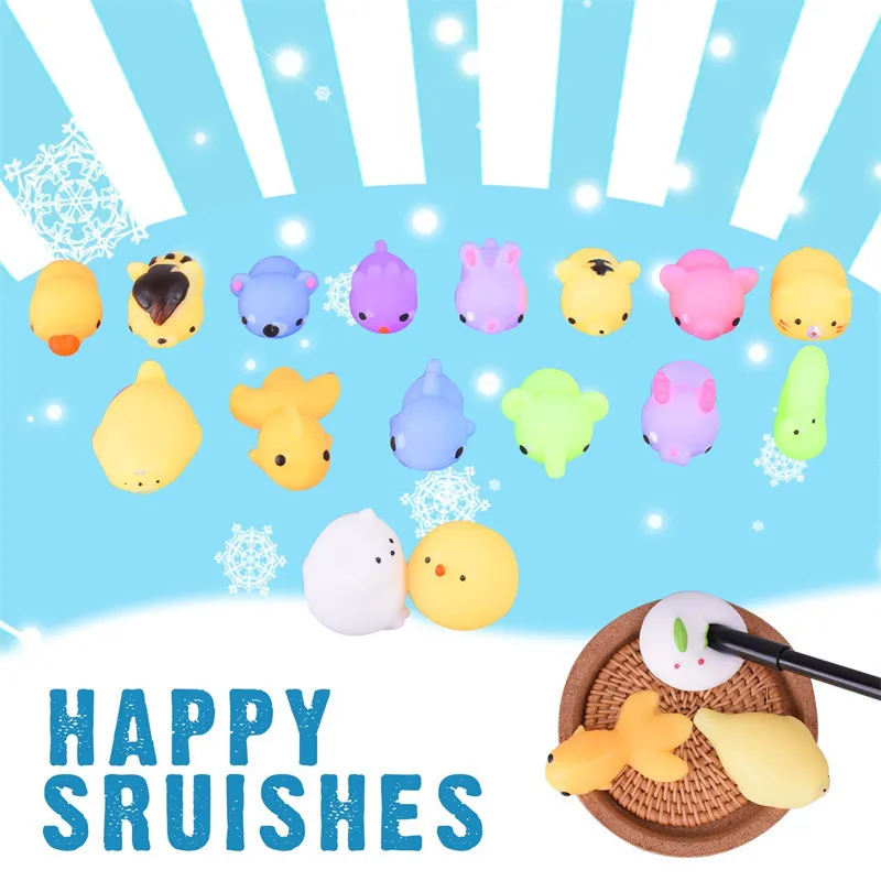 50 Mochi Squishies Kawaii Anima Squishy Toys For Kids Antistress Ball Squeeze Party Favors Stress Relief Birthday 220608