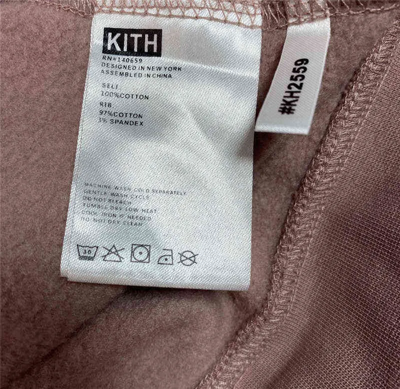 2021FW Kith Hoodie Homens Mulheres Alta Qualidade Caixa Bordado Kith Hoodies Moletons Tecido Pesado Oversize Pullovers T220802