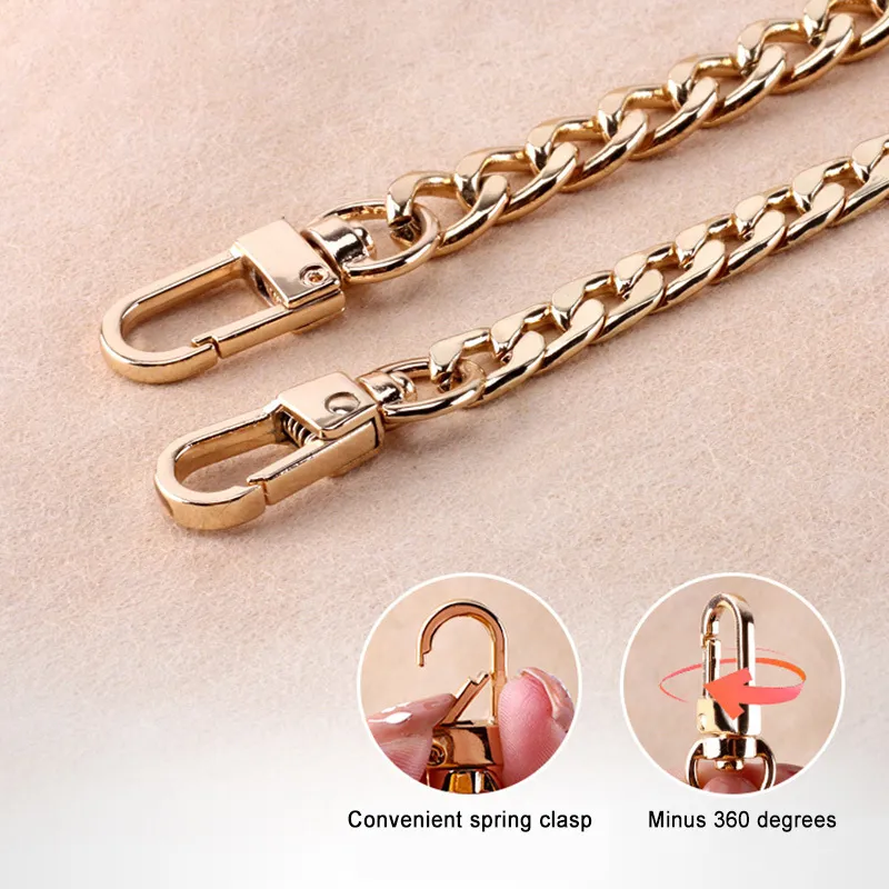 120cm100cm Metal Purse Chain Strap Handle Replacement Handbag Shoulder Bag Accessories GoldSilverGun black 220808