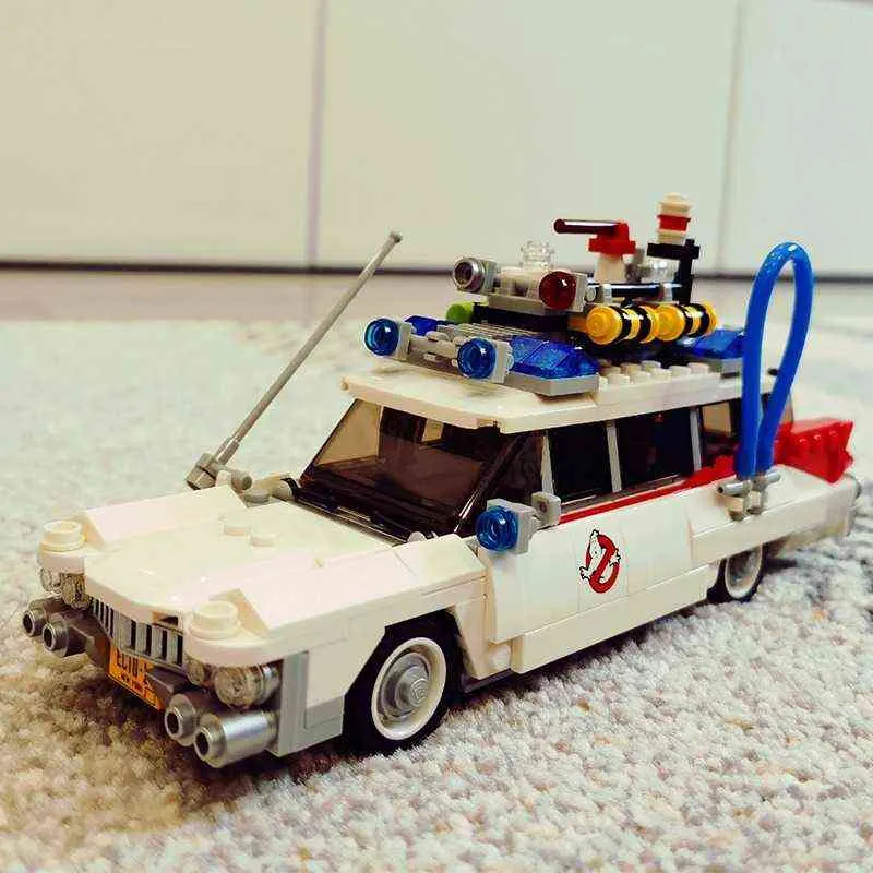 На складе MOC-совместимый 21108 Охотники за привидениями Ecto-1 Movie Car Building Blocks DIY Toys Assembly Model For Kids Boys Girls Gifts G220524