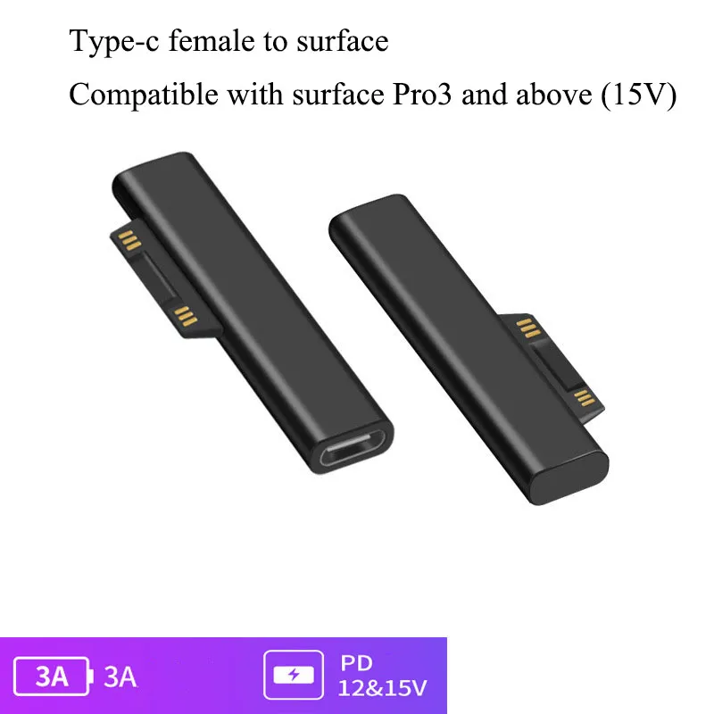 1,5 m/1m USB Type-C zasilacz magnetyczny Głowa Komórka Adaptera Ładowarka 65 W 15V 3A 3A PD Szybkie ładowanie kabla kabla dla Microsoft Surface Pro 3 4 5 6