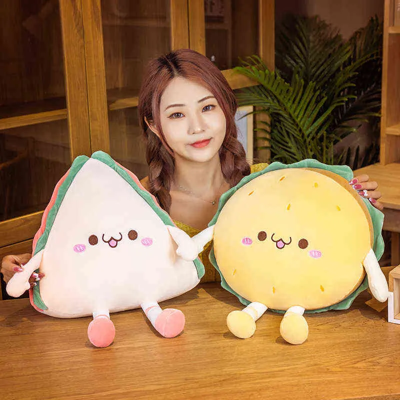 Belas batatas fritas de areia de hambúrguer real Cuddle Kawaii Almofadas cheias de sofá de casa Cushion Presente fofo J220704