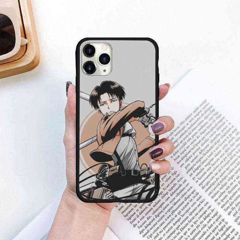 Anime Japanese Attack on Titan Phone Case för iPhone 11 12 13 Pro XS Max 8 7 6 6S Plus X 5S SE 2020 XR MINI AA2203262542449