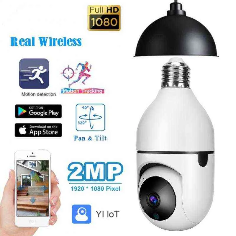 Новая умная 2-мегапиксельная 1080P E27 лампа Wi-Fi камера PTZ инфракрасное ночное видение двусторонняя связь комнатная беспроводная Wi-Fi радионяня AA2203153782317