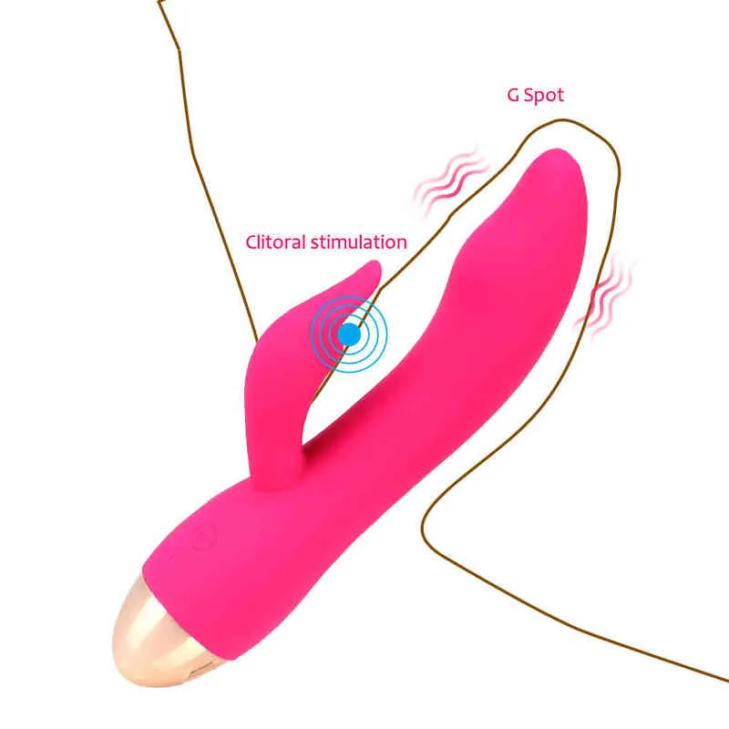 Coniglio doppia vibrazione punto G vibratore 10 frequenza stimolatore del clitoride massaggiatore vaginale prodotti adulti giocattoli del sesso le donne L220711