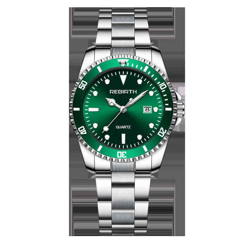 Reborn Reloj Mujer Green Dial Crame Watch Case Stanls Steel Fashion Watch Ladi Rose Gold Watch для женщин
