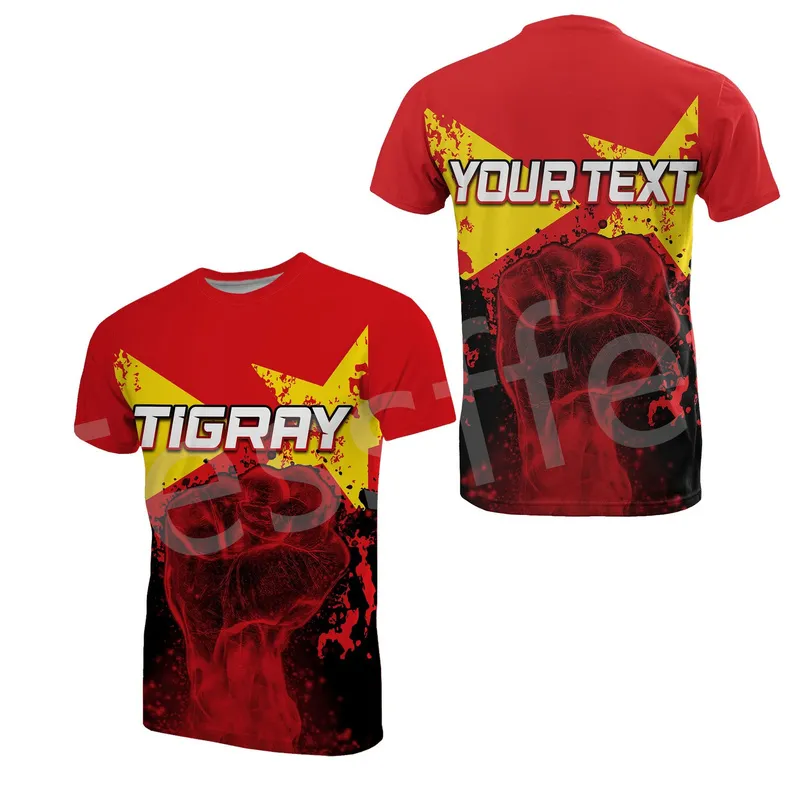 Tessffel Africa Country Etiopia Tigray Flag retro 3dprint mężczyzn Kobiety Summer Funny Tee TEE SHIRTS T SHIRTS STREETWEAR 6 220623