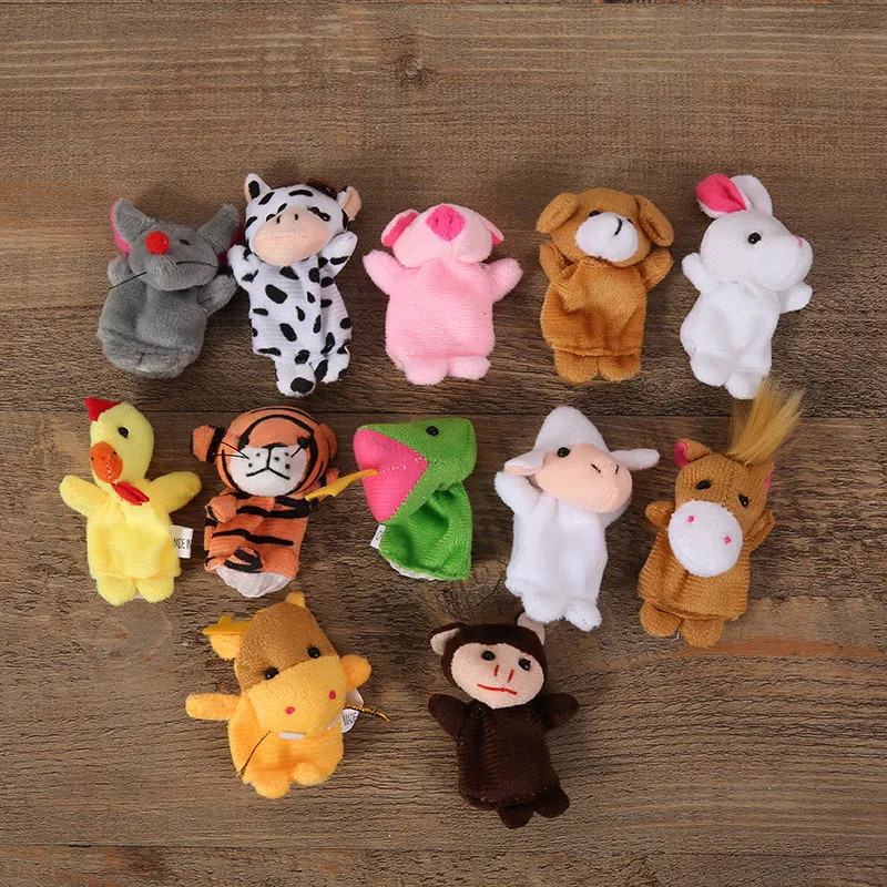 Cartoon Animal Family Finger Finger Puppet Soft Plush Toys Play Tell Story Cloth Doll Educational Toys for Children Gift 220531