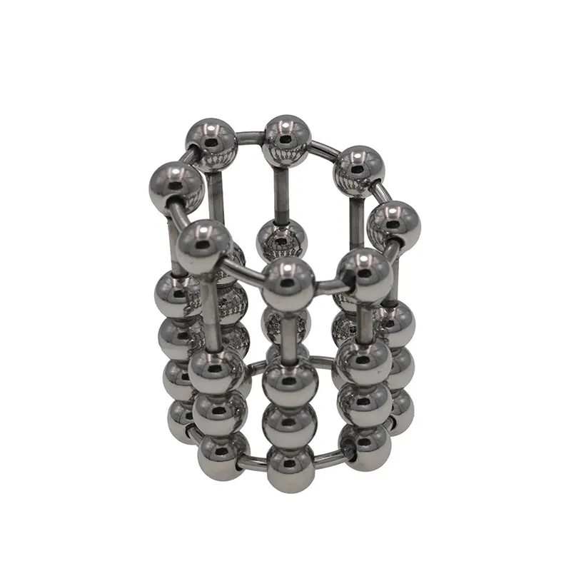 New Stainless Steel Penis Ring Exercise Stretch Cock Beads Versatility Vaginal Dilation Enema Speculum sexy Toys Shop