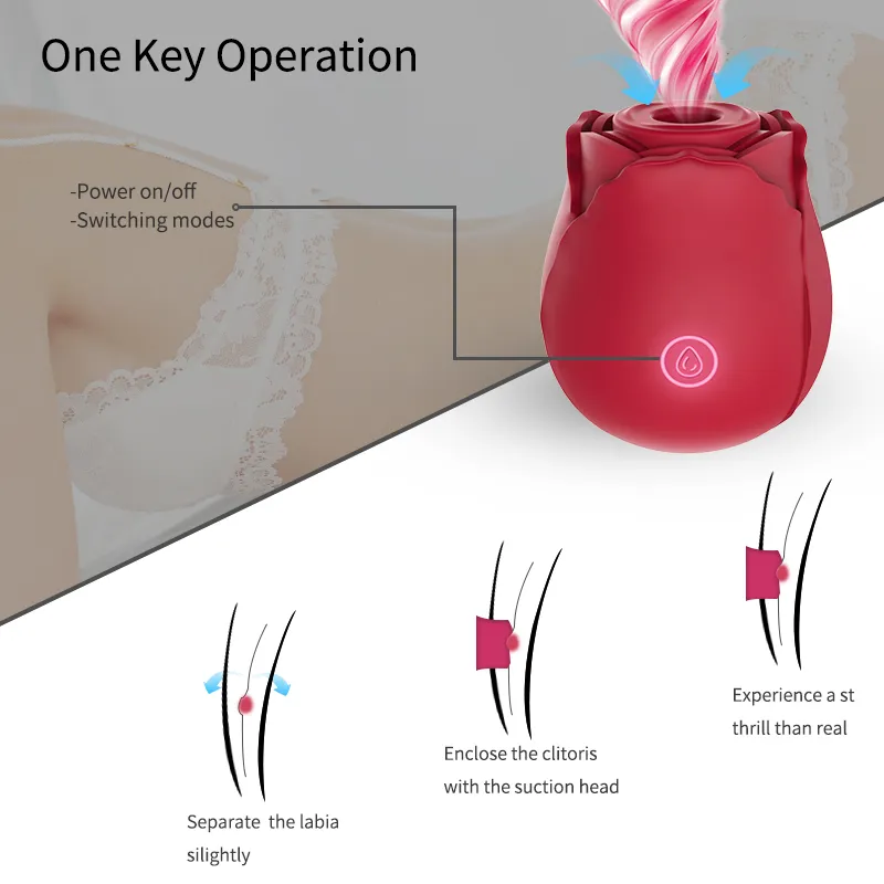 Vagina a forma di rosa che succhia vibratore succhiare il capezzolo il clitoride di leccatura orale stimolazione potenti giocattoli sexy donne giocattolo