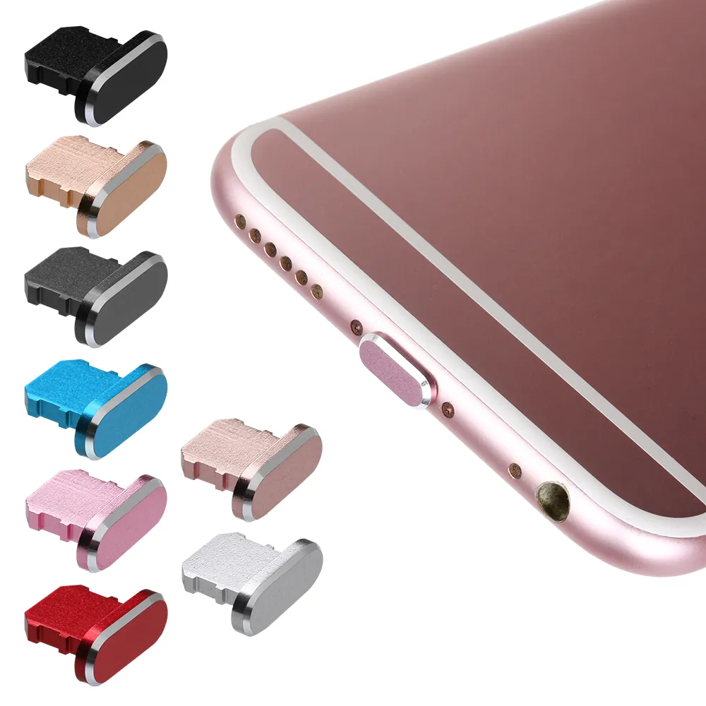 Colorful Metal Cell Phone Anti-Dust Gadgets Charger Dock Plug Stopper Cap Cover for iPhone X XR Max 8 7 6S Plus Cell-Phone Accessories