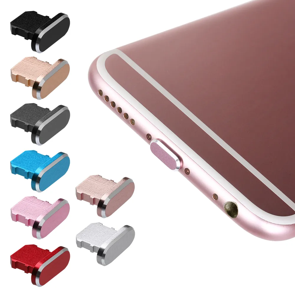 kolorowy metalowy telefon komórkowy anty-dust gadżetów ładowarki wtyczka wtyczka okładka czapki iPhone'a xr Max 8 7 6s Plus Akcesoria na telefon komórkowy