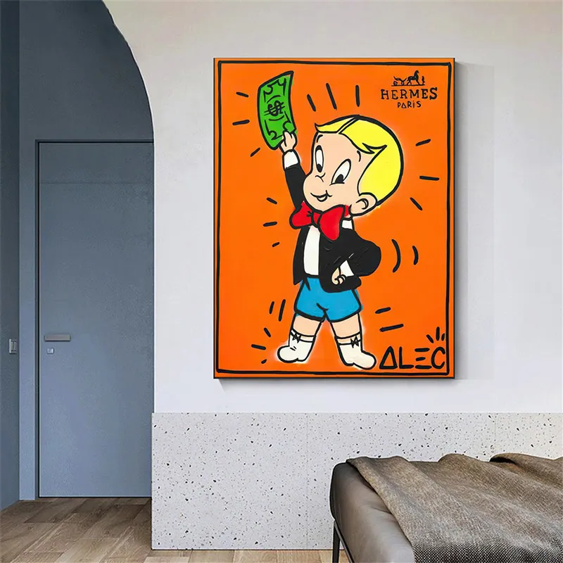 Искусство граффити Alec Monopoly, картина на холсте, модульные картины, постеры и принты, настенное искусство для гостиной, украшение для дома