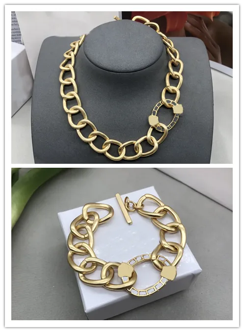 Colares de grife de grife pulseira para mulheres Big Chain Luxury Jewelry Gold colar Bracelets Head Men Brands v Wedding Hip Hop Box New