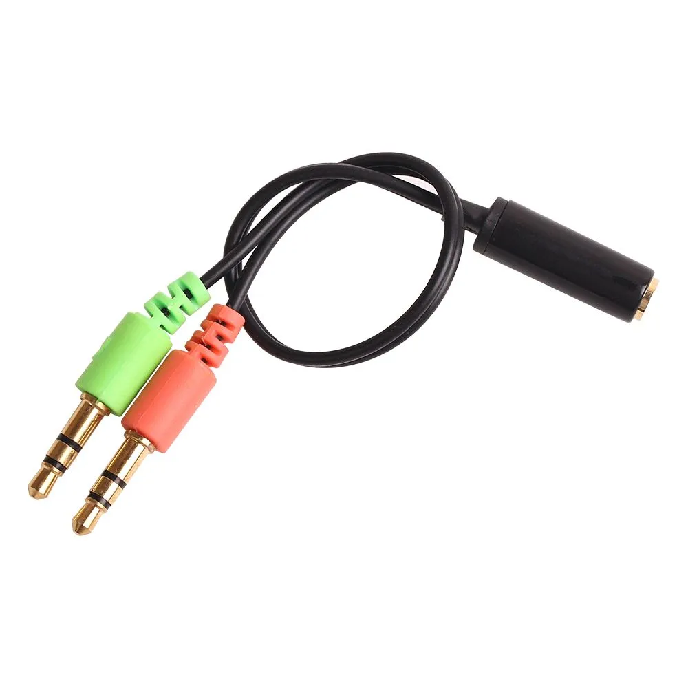 Audio Splitter Kulaklık Adaptör Kablosu 3.5mm kulaklık 2 erkek ila 1 dişi Aux kablosu cep telefonu bilgisayar PC