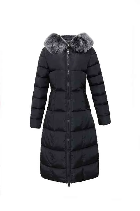 Femmes hiver Parka femmes coton hiver manteau épaissir chaud longue veste avec fourrure garni capuche 2022 printemps automne hiver L220725