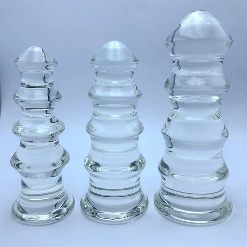 Pagod Big Glass Anal Plug Prostate Massager Expander enorma rumpa Dildo Masturbator Toys för par