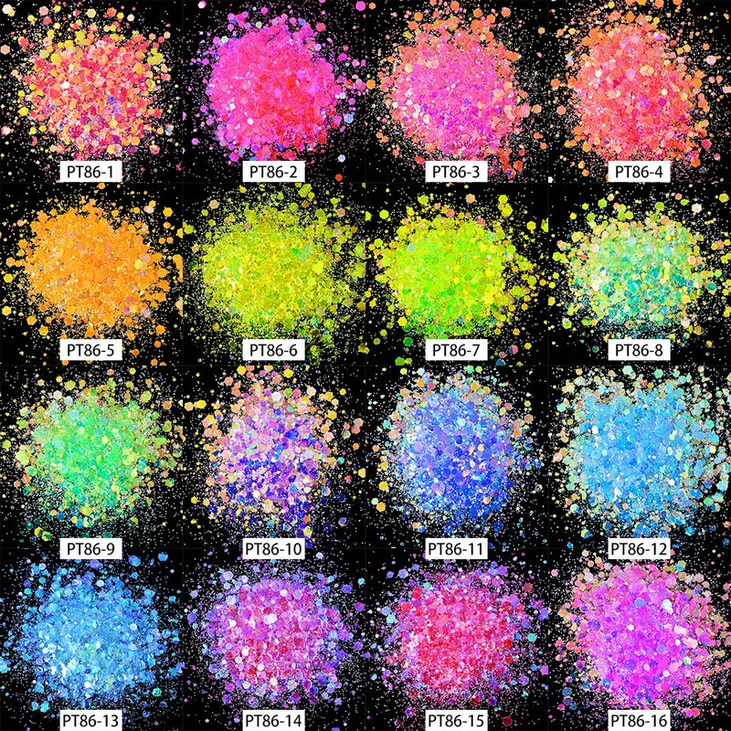 50GBag Holographique Mixte Hexagone Forme Chunky Nail Paillettes Sparkly Flocons Tranches Manucure BodyEyeFace Glitter TCF2335 220812