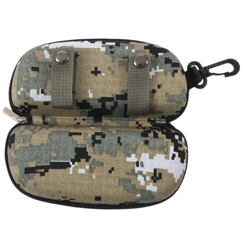 Tactical Camouflage Molle Solglasögon Box Eva blixtlås Glasögon förvaringsfodral utomhus EDC Eyewear Accessory Bag 220812