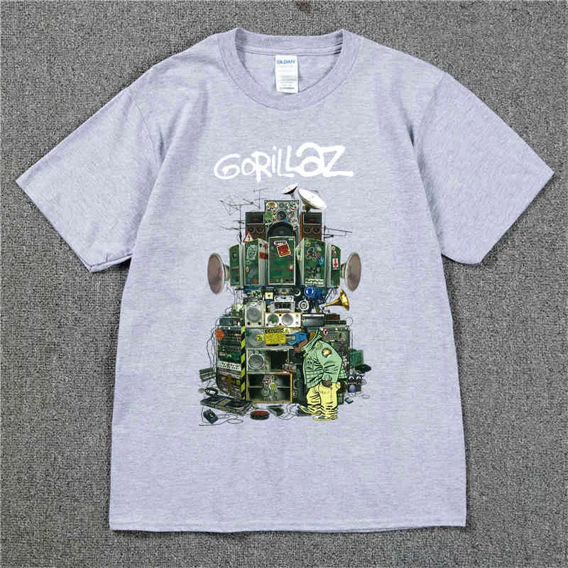 Gorillaz T Shirt UK Rock Band Gorillazs Tshirt HipHop Alternative Rap Music Tee Shirt The NowNow New Album Tshirt Pure Cotton7385911