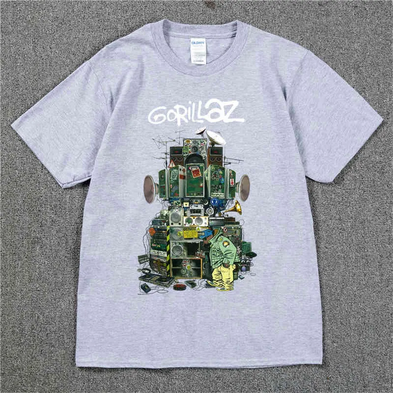 Gorillaz T -shirt uk rockband gorillazs t -shirt hiphop alternatieve rapmuziek tee shirt het nownow nieuwe album t -shirt pure cotton3263351
