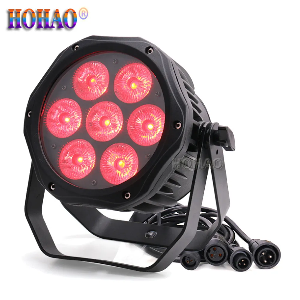 HOHAO Ventes Chaudes De Haute Qualité * 15 w RGBWAUV 6-IN-1 Led Plat Étanche Par Lumière Intérieure et Extérieure Éclairage De Mariage Dj Disco