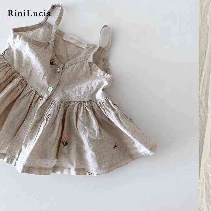 RiniLucia 2022 Marke Neue Neugeborenen Kinder Baby Mädchen Sommer Kausalen Bodys Ärmellose Blumen Overalls Outfit G220510