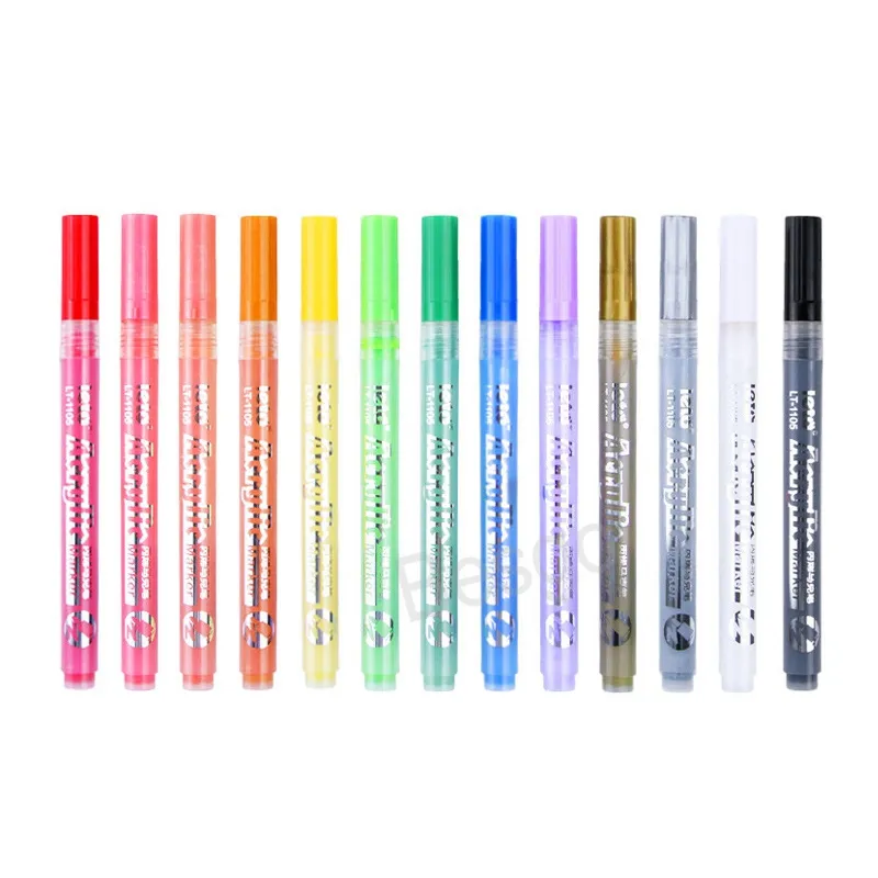 Acrylic Paint Marker Pen Plastic Watercolor Pens Doodle Fine Arts Pen Hand Account DIY Highlighters Student Stationery BH7015 TYJ