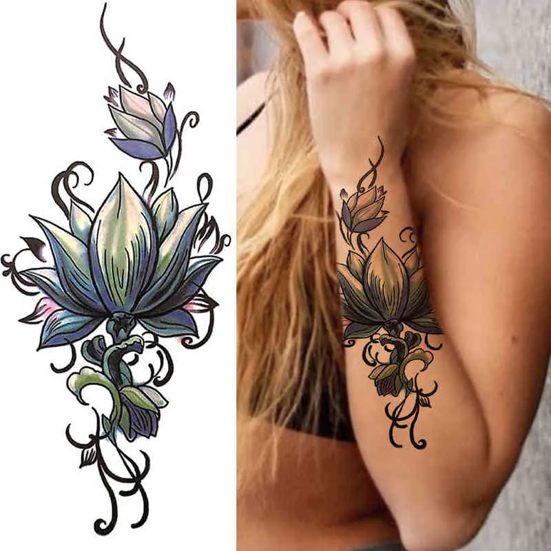 NXY Tattoo Temporário Moda Mandala Flor Falso adesivos para mulheres adultos geometria totem s diy festa impermeável tattos folhas 0330