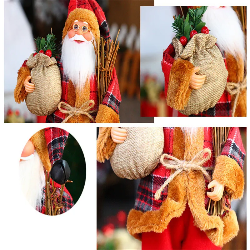 Grande 30 * 20cm Papai Noel boneca de Natal árvore ornamento de ano novo decoração de casa natal crianças presentes feliz natal decorações 220316