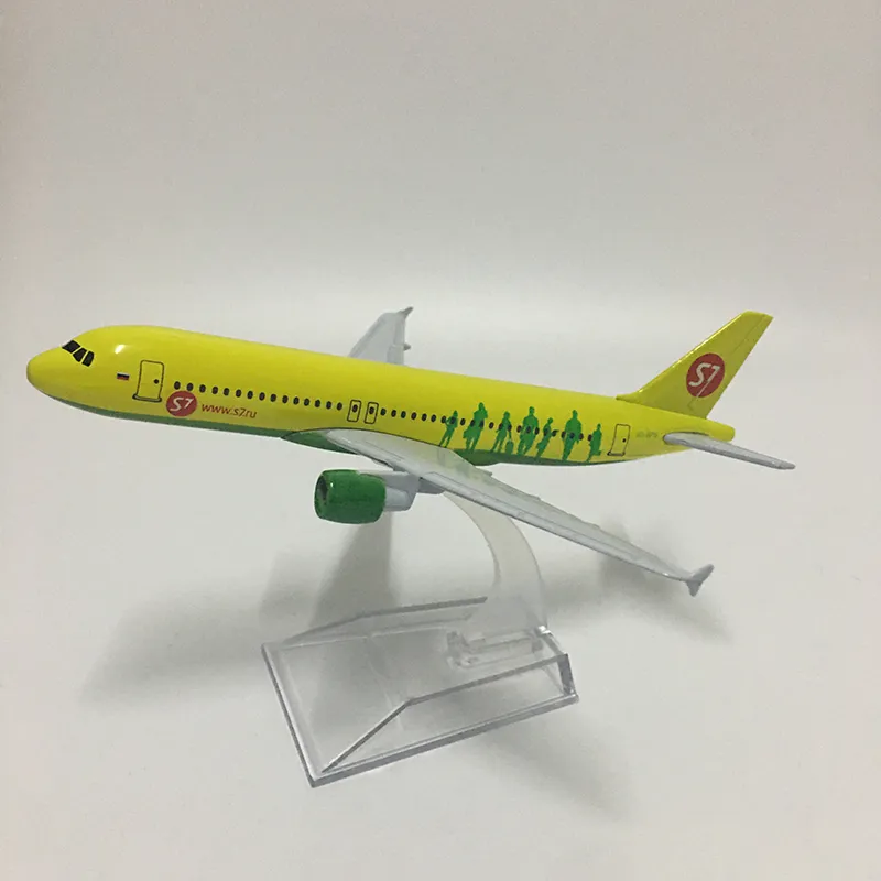 JASON TUTU 16 cm Rusia Siberia S7 Airlines Airbus A320 Modelo de avión Avión Modelo de avión Diecast Metal 1:400 Aviones a escala 220507