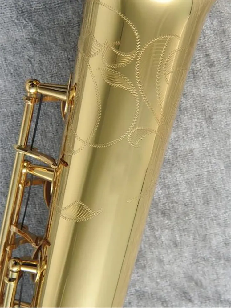 عالي الجودة B-Tune Sax Soprano Brass Lacquer Gold Shell زر الساكسفون مستقيم أداة موسيقى عالية مع علبة