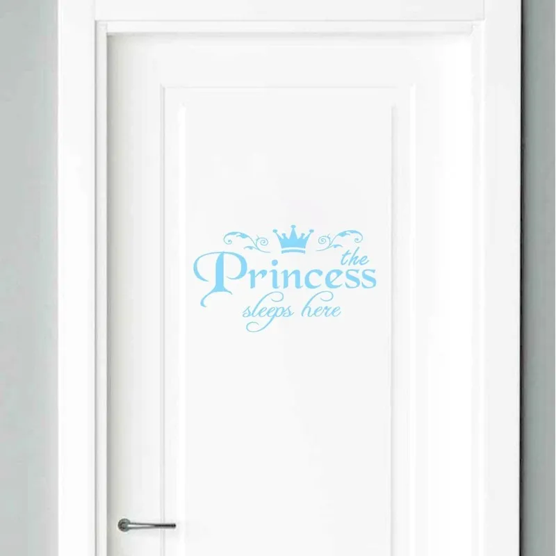 French Princess Crown Door Stickers Bathroom Waterproof PVC Home Decoration Wall Decals Bedroom Vinyl Art Mural 220716