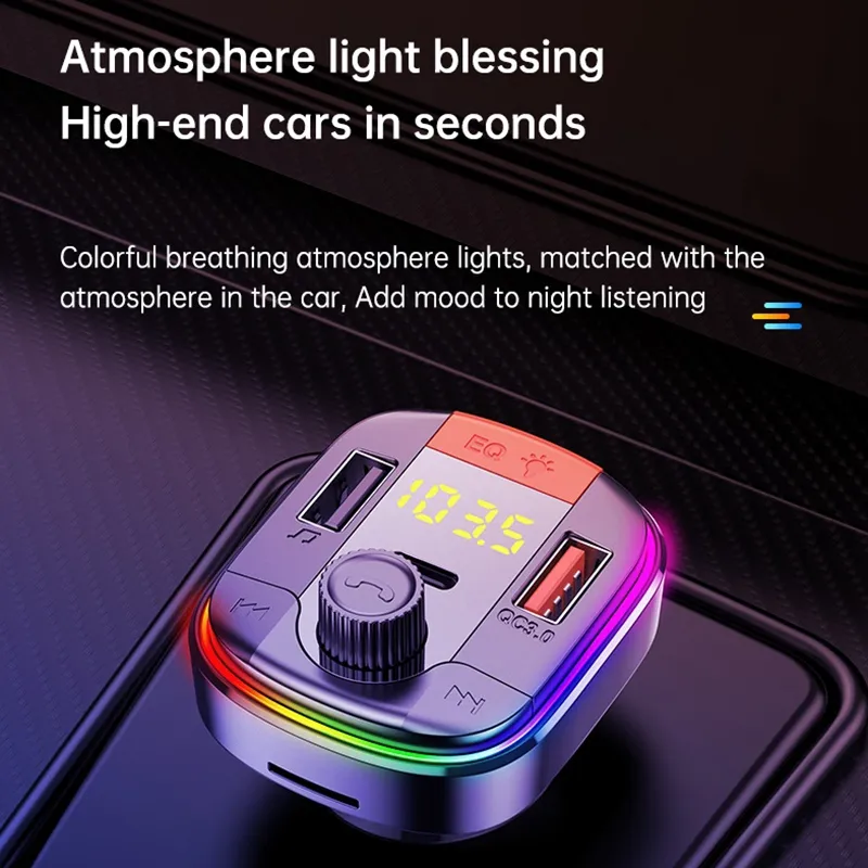 T832 CAR MP3 Player Bluetooth 5.0 Handsfree FM Sändare USB Charger QC3.0 PD Quick Charge Music Players Radio