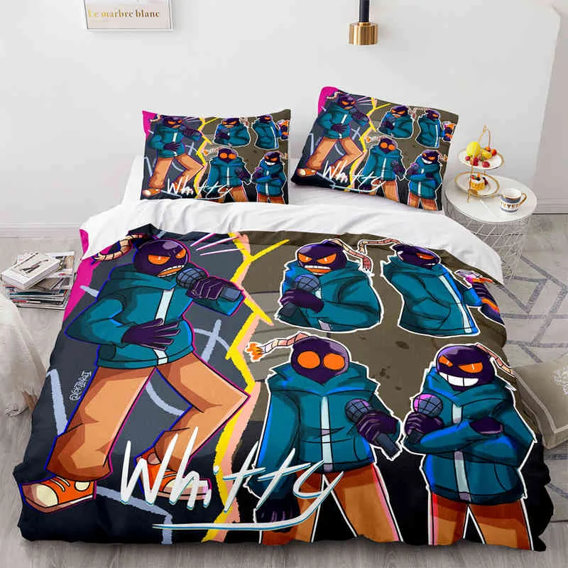 Sängkläder uppsättningar fredagskväll Funkin Whitty Single Twin Full Queen King Size Quilt Cartoon Bed Cover Dåskudde