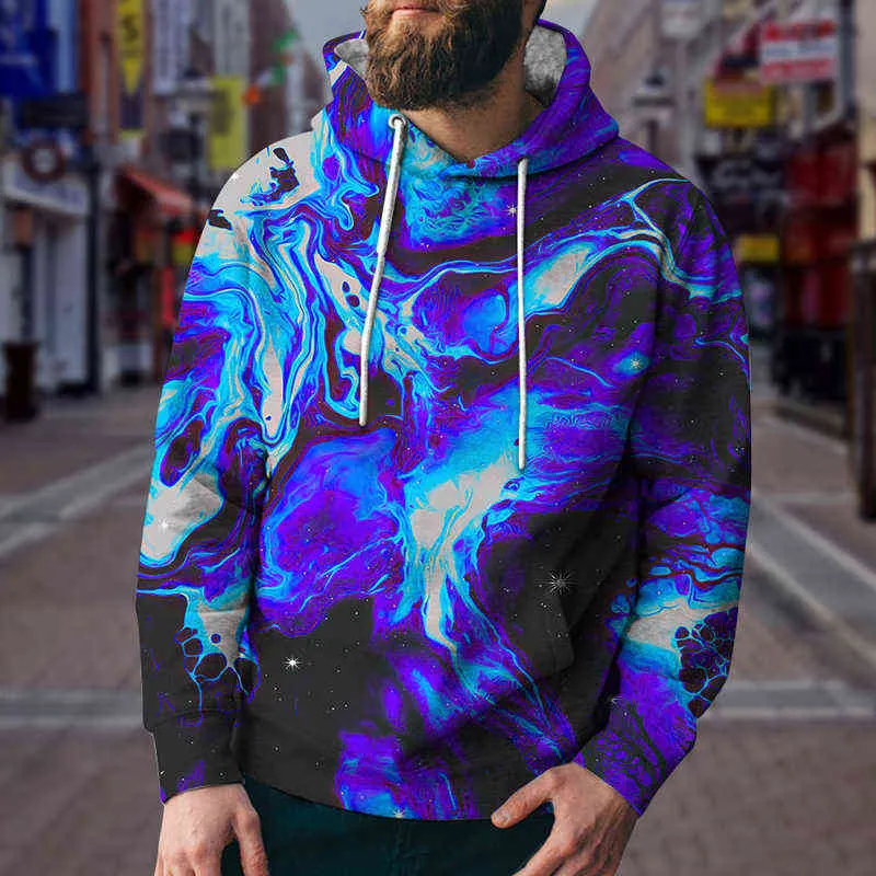 Nouveau sweat à capuche pour hommes surdimensionné O Tie Hat Automne Hiver Street Sportswear Impression 3D Casual Style européen Mode Garçons Vêtements L220704