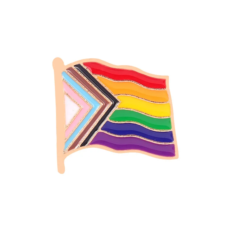 Rainbow Flag Letter Seal Clothes Brosches Women Eloy Emalj LAPEL PIN FÖR RACKPACK Väska Klädtröja Kjol Badges Buckle Brooc257U