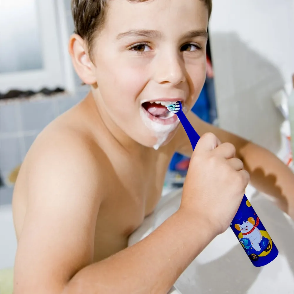 For Children Electric Toothbrush Cartoon Pattern Kids with Replace The Toothbrush Head Ultrasonic