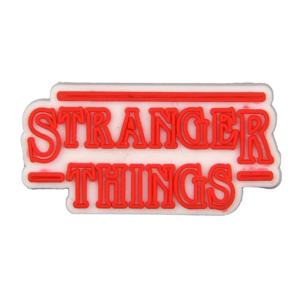 Stranger Thing Thing Serial Croc Shoe Charms Decorações para sandálias de entupimento acessórios de pulseira crianças homens homens presentes de festa