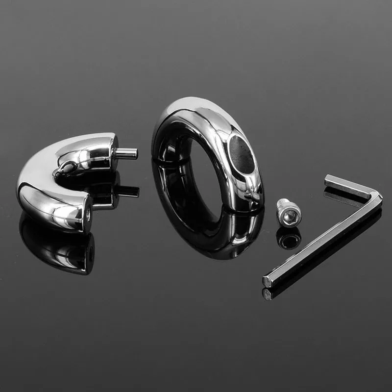 Metal masculino cockring braçadeira gaiola adulto brinquedos sexuais parafuso pênis anel bondage escroto pau maca galo anel atraso para homem 2207126009432