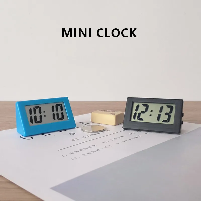 Mini LCD digitale da tavolo timer da tavolo orologio elettronico da tavolo desktop home office orologio con visualizzazione del tempo silenzioso