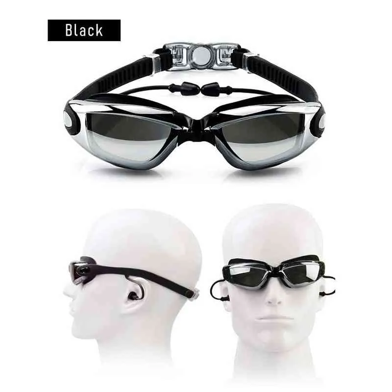 Adult Optical Swimming Goggles Prescription Diving Glasses Men Women Earplug Professional Waterproof Surfing Eyewear Y220428